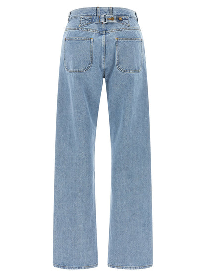 Thom Browne Back Martingale Jeans Light blue