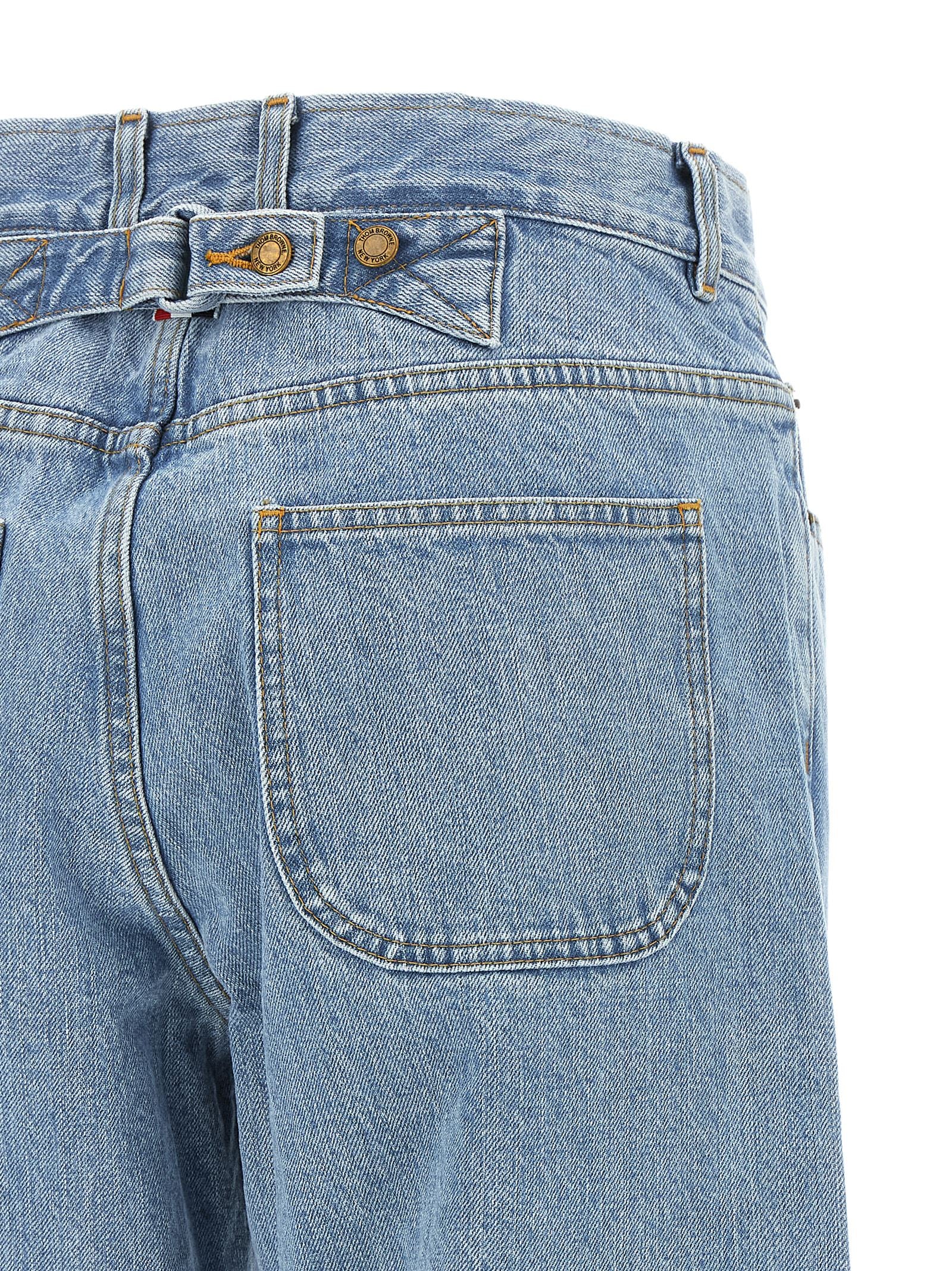 Thom Browne Back Martingale Jeans Light blue