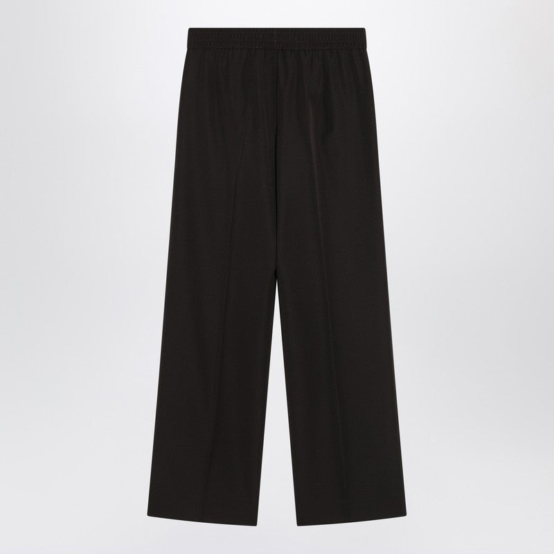 Dolce &amp; Gabbana Brown Wool Pleated Trousers with Elastic Waist Brown
