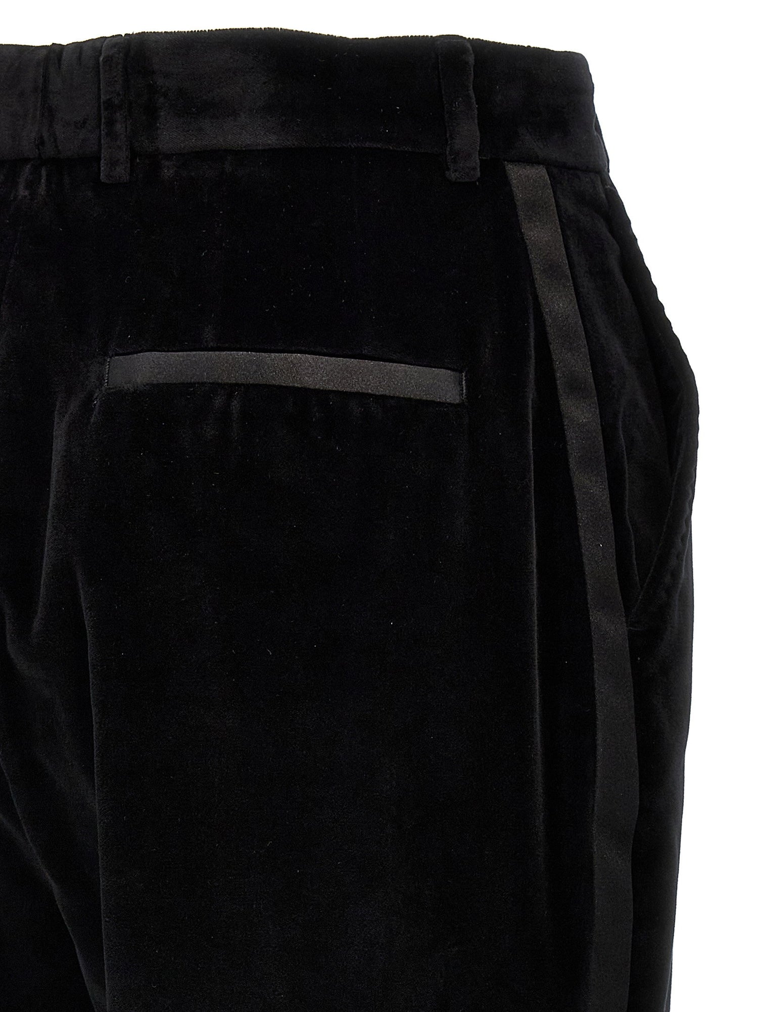 Dolce &amp; Gabbana Velvet Tuxedo Pants Black