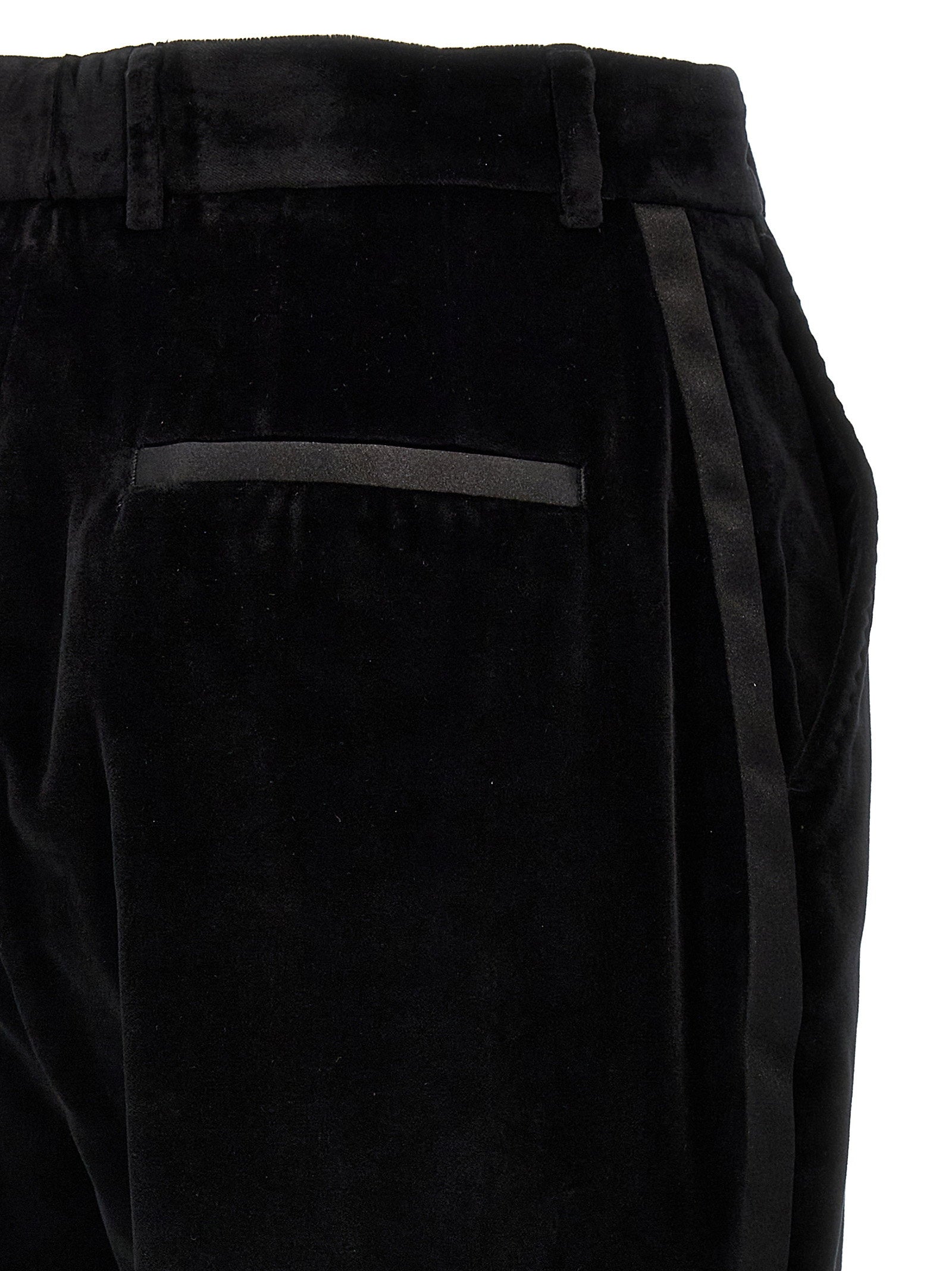 Dolce &amp; Gabbana Velvet Tuxedo Pants Black