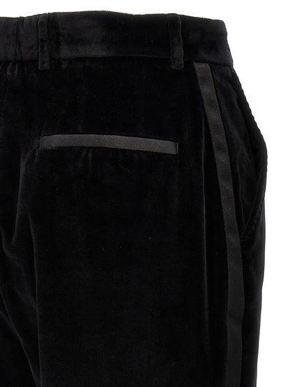 Dolce &amp; Gabbana Velvet Tuxedo Pants Black