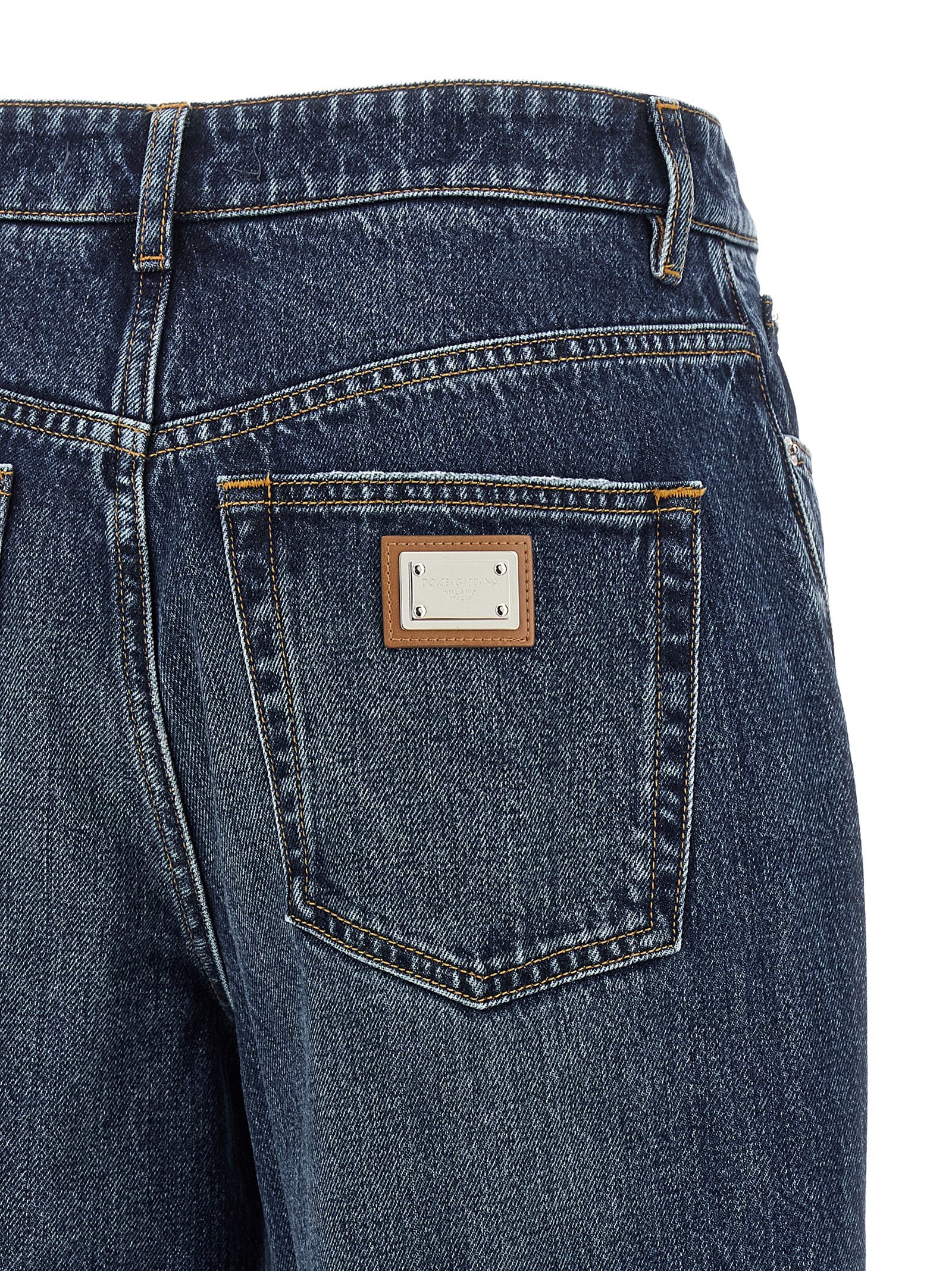 Dolce &amp; Gabbana Logo Plaque Jeans Blue