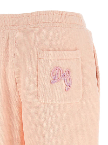 Dolce &amp; Gabbana Logo Embroidery Joggers Pink