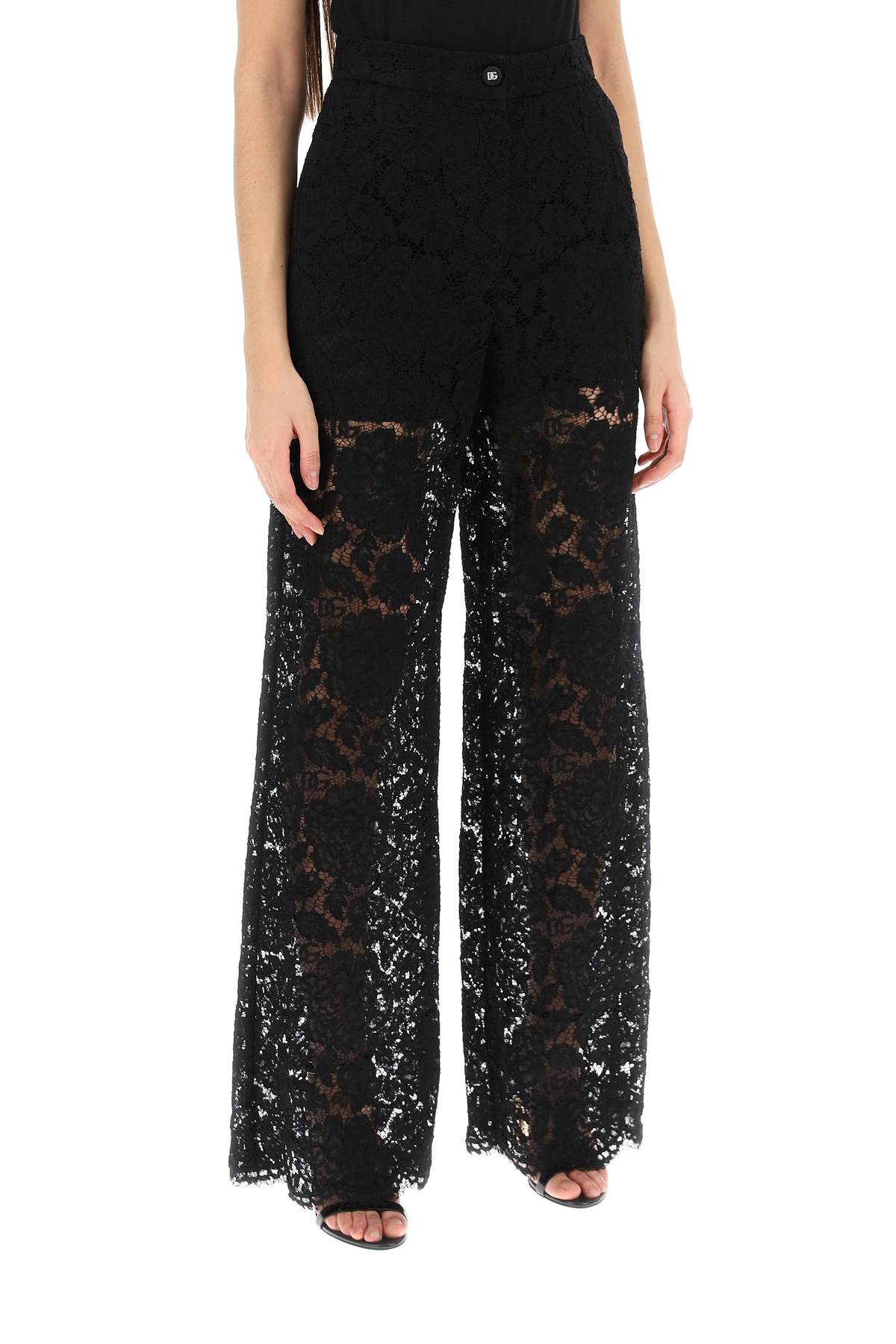 Dolce &amp; Gabbana  flared cut lace pants black