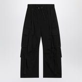Dolce & Gabbana Black Waxed Faille Cargo Trousers Black