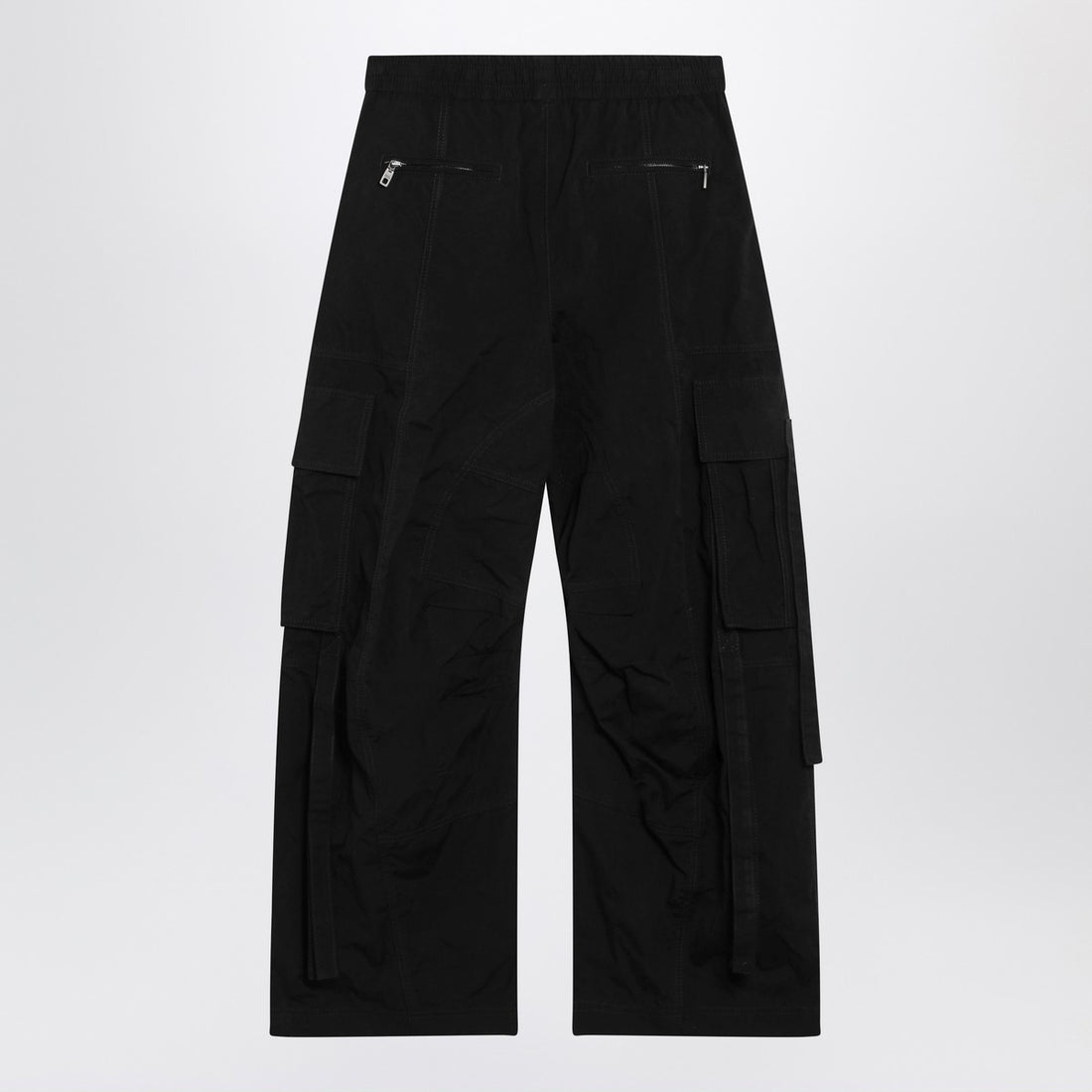 Dolce &amp; Gabbana Black Waxed Faille Cargo Trousers Black