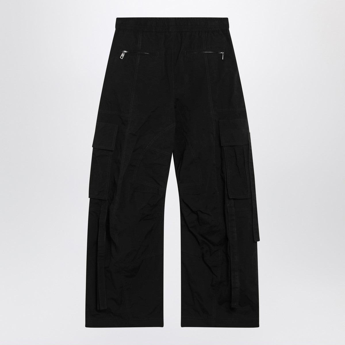 Dolce &amp; Gabbana Black Waxed Faille Cargo Trousers Black
