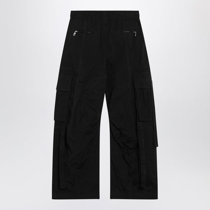 Dolce &amp; Gabbana Black Waxed Faille Cargo Trousers Black