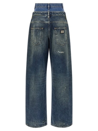 Dolce &amp; Gabbana Double Layer Jeans Blue