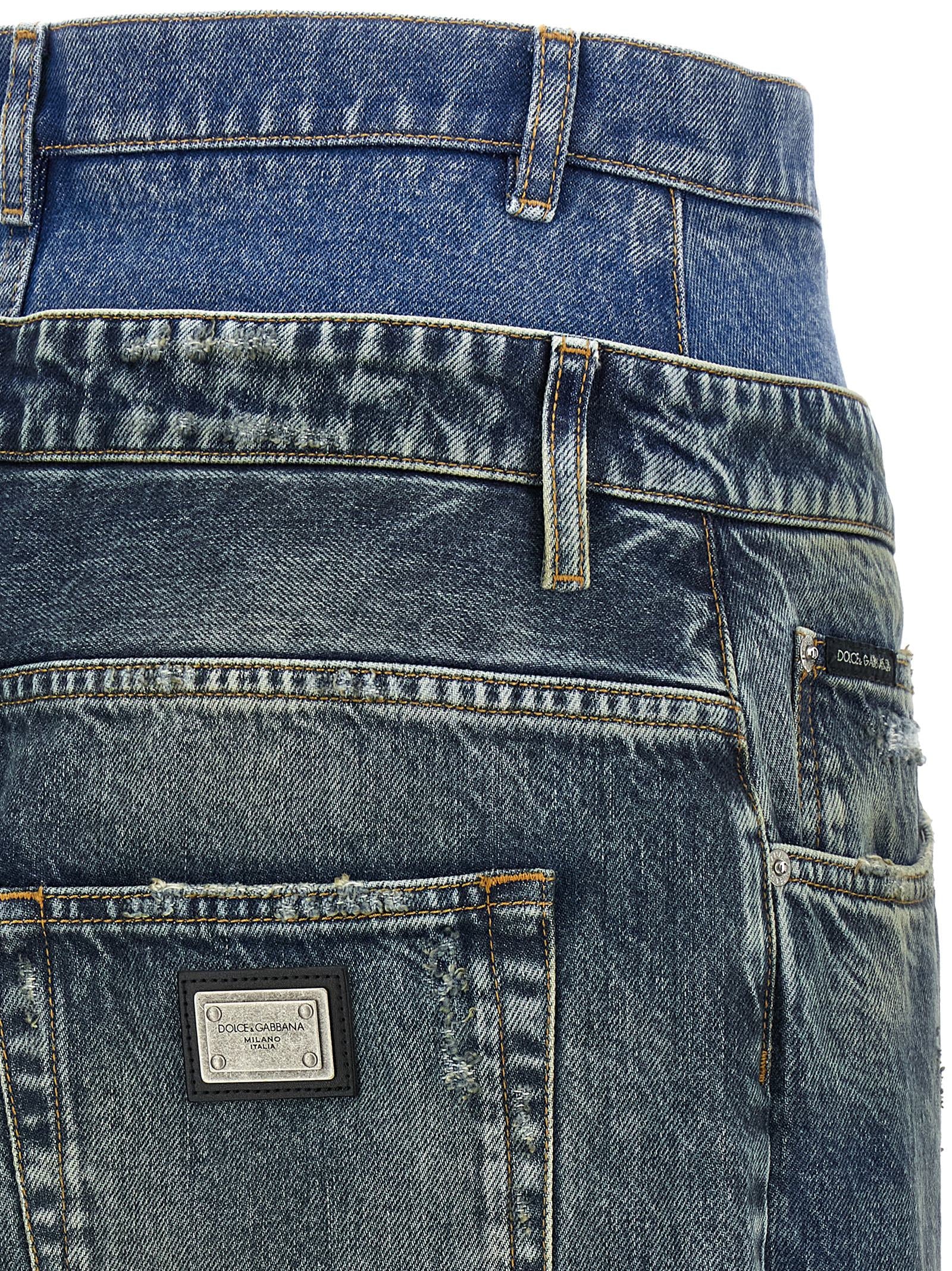 Dolce &amp; Gabbana Double Layer Jeans Blue