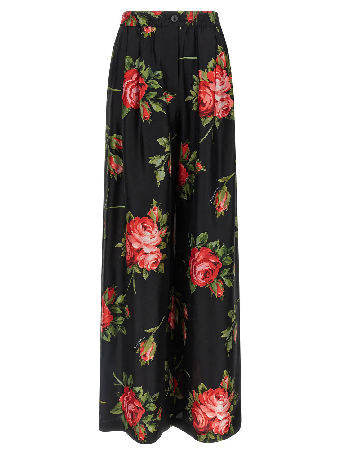 Dolce & Gabbana Bouquet Rose Pants Black