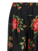 Dolce & Gabbana Bouquet Rose Pants Black  