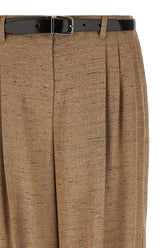 Dolce & Gabbana Tweed Effect Trousers Beige