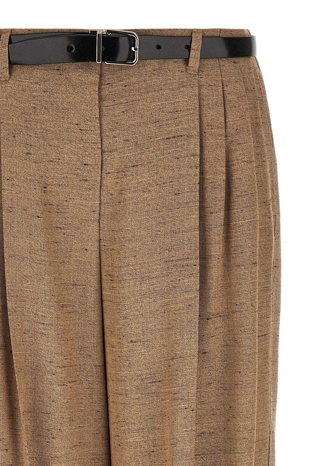 Dolce &amp; Gabbana Tweed Effect Trousers Beige