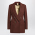 Max Mara Earth-Tone Double-Breasted Wool Jacket Orange