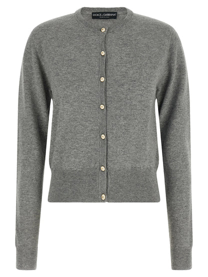 Dolce &amp; Gabbana Logo Buttons Cardigan Gray