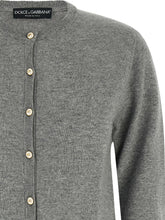 Dolce & Gabbana Logo Buttons Cardigan Gray