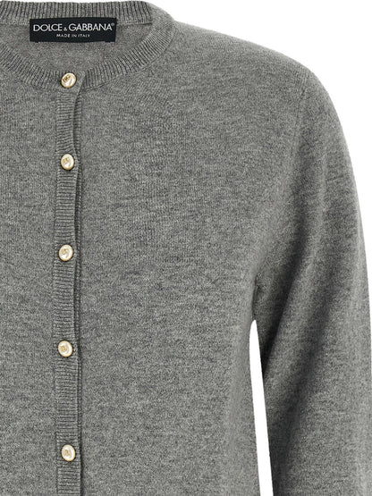 Dolce &amp; Gabbana Logo Buttons Cardigan Gray