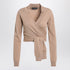 Dolce & Gabbana Beige Cashmere Wrap Cardigan with Polo Collar Beige