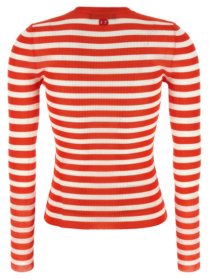 Dolce &amp; Gabbana Striped Viscose Cardigan Orange