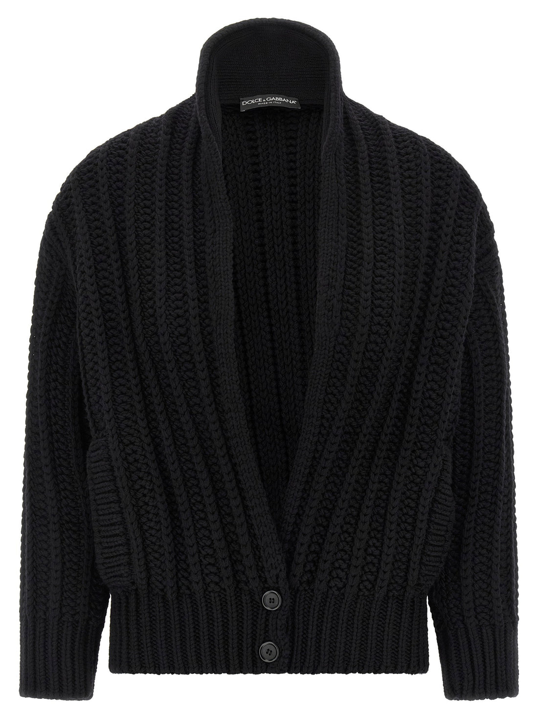 Dolce &amp; Gabbana Coarse Wool Cardigan Black  