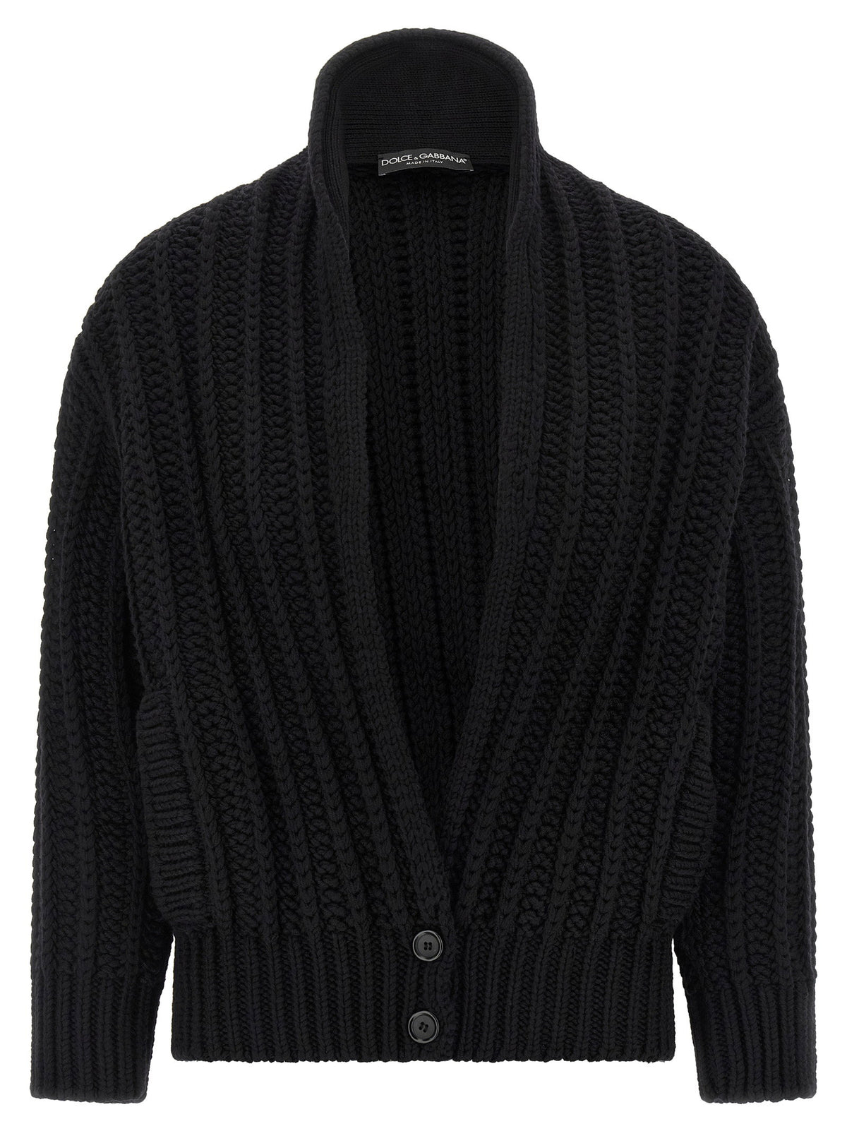 Dolce &amp; Gabbana Coarse Wool Cardigan Black  