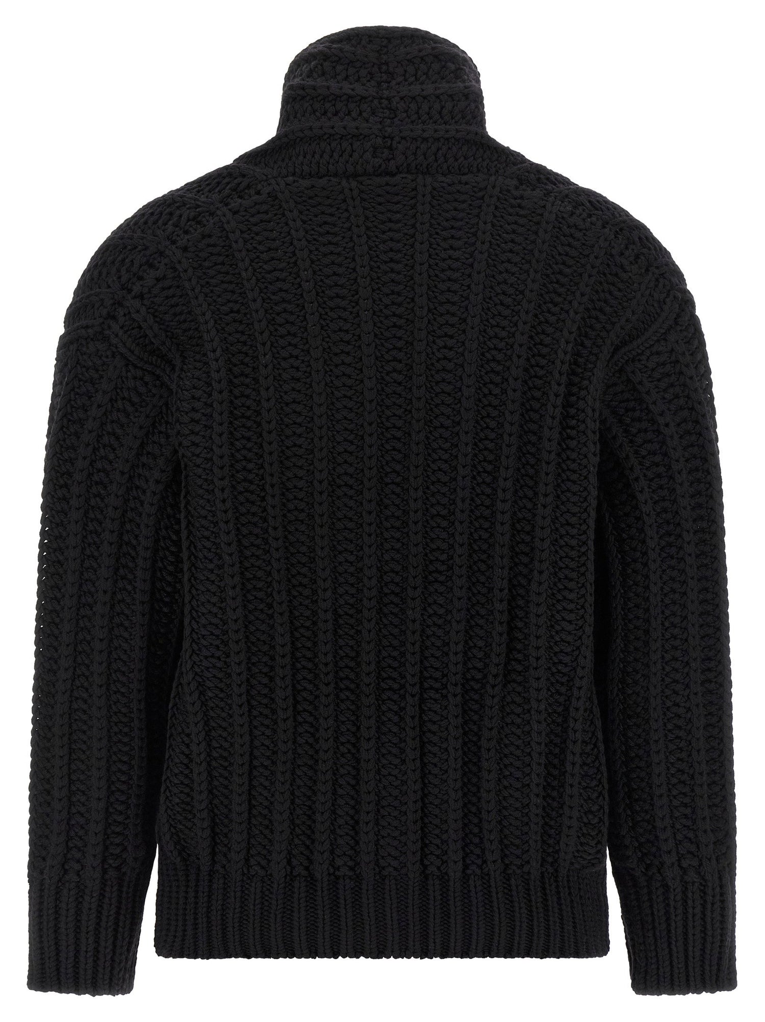 Dolce &amp; Gabbana Coarse Wool Cardigan Black