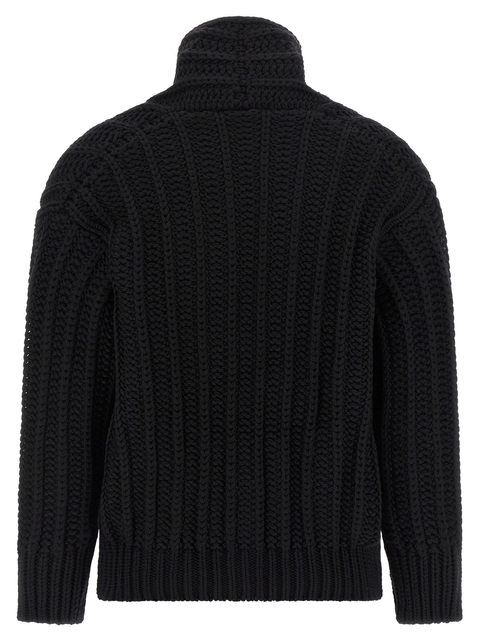 Dolce &amp; Gabbana Coarse Wool Cardigan Black