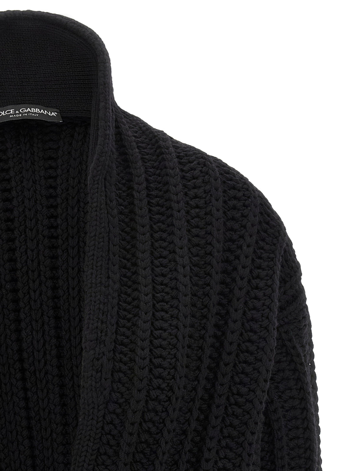 Dolce &amp; Gabbana Coarse Wool Cardigan Black  