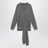 Dolce & Gabbana Grey Cashmere V-Neck Sweater with Crossed Front Sleeves Grey