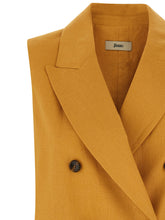 Herno Linen Vest Yellow