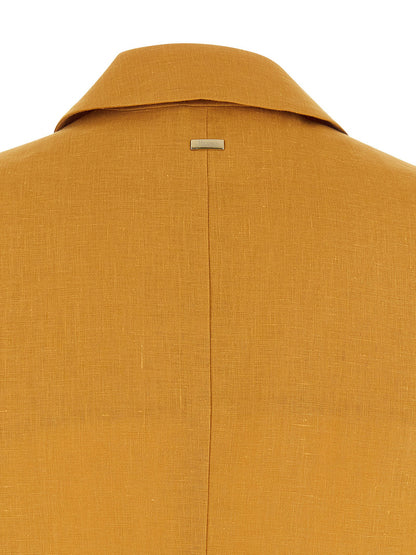 Herno Linen Vest Yellow