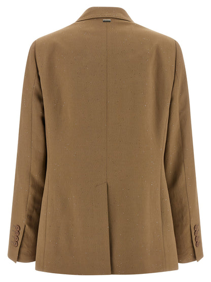 Herno Micro Sequin Blazer Beige