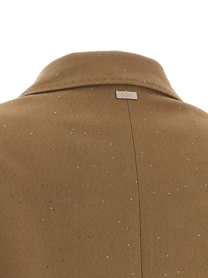 Herno Micro Sequin Blazer Beige