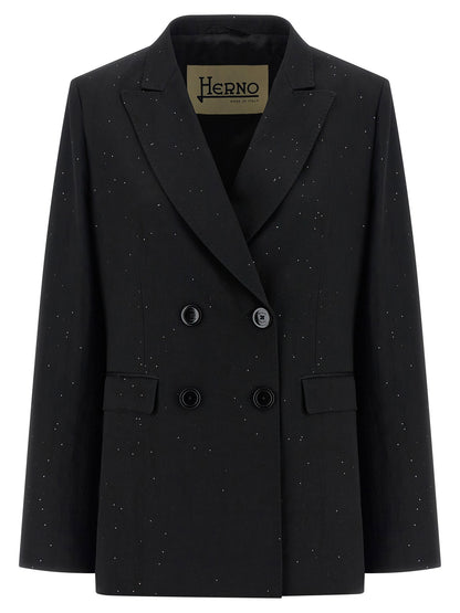 Herno Micro Sequin Blazer Black