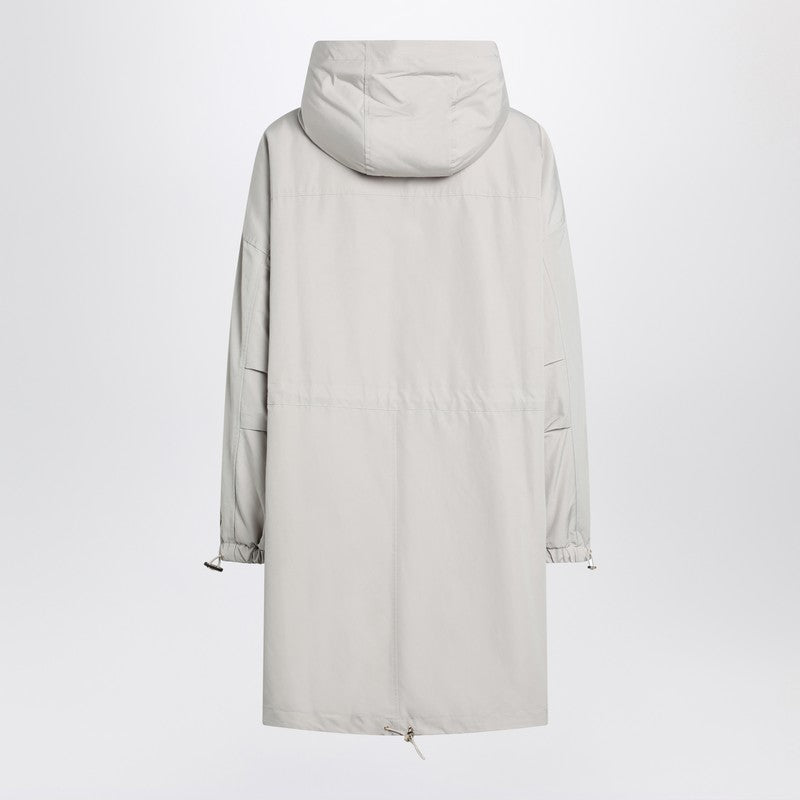 Max Mara Studio Light Beige Cotton-Blend Parka with Adjustable Drawstrings Multicolor