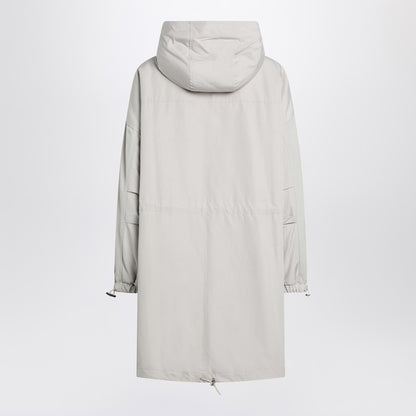 Max Mara Studio Light Beige Cotton-Blend Parka with Adjustable Drawstrings Multicolor