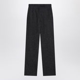 Max Mara Midnight Blue High-Waisted Denim-Effect Cotton Trousers Blue