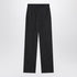 Max Mara Midnight Blue High-Waisted Denim-Effect Cotton Trousers Blue