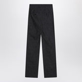 Max Mara Midnight Blue High-Waisted Denim-Effect Cotton Trousers Blue
