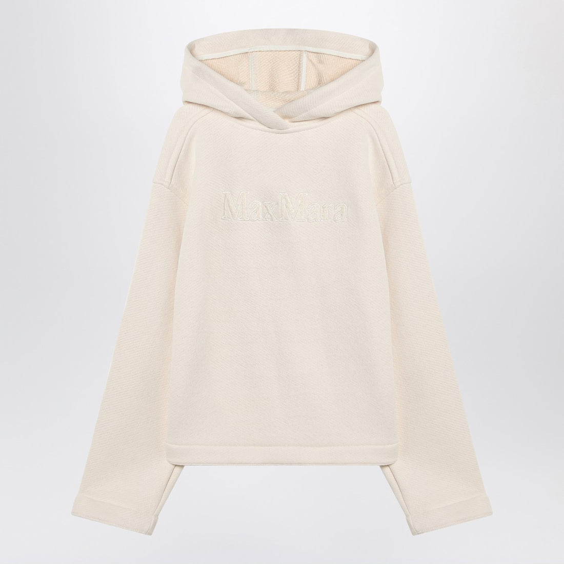 Max Mara White Cotton Logo Hoodie White