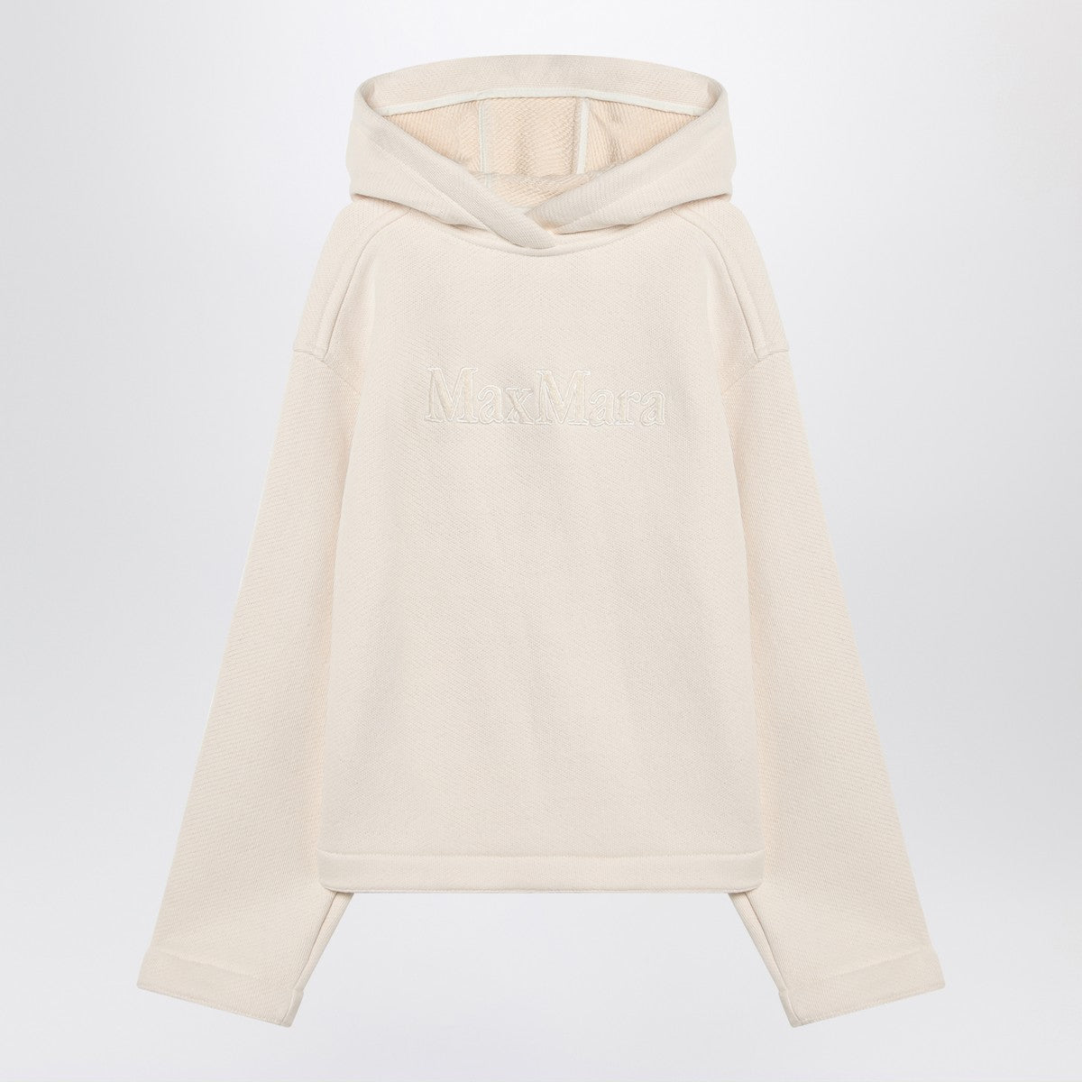 Max Mara White Cotton Logo Hoodie White