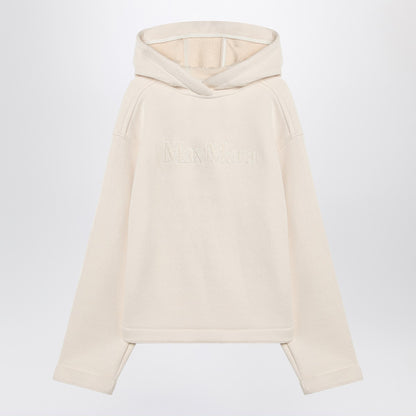 Max Mara White Cotton Logo Hoodie White