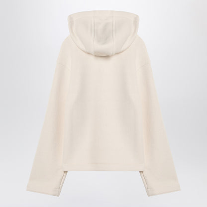 Max Mara White Cotton Logo Hoodie White