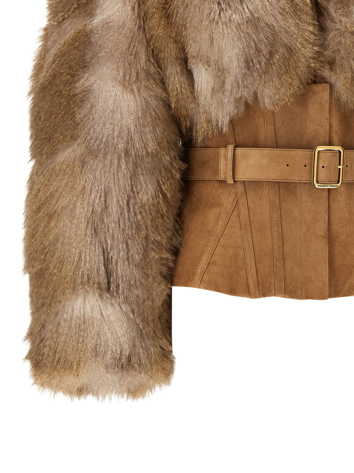 Elisabetta Franchi Bustier And Belted Jacket Brown