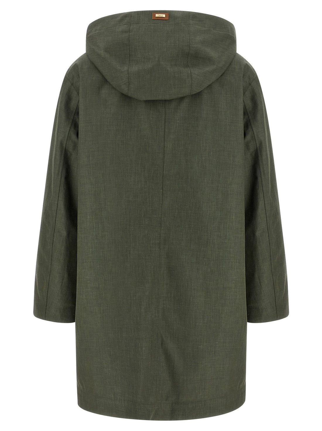 Herno Linen Raincoat Green