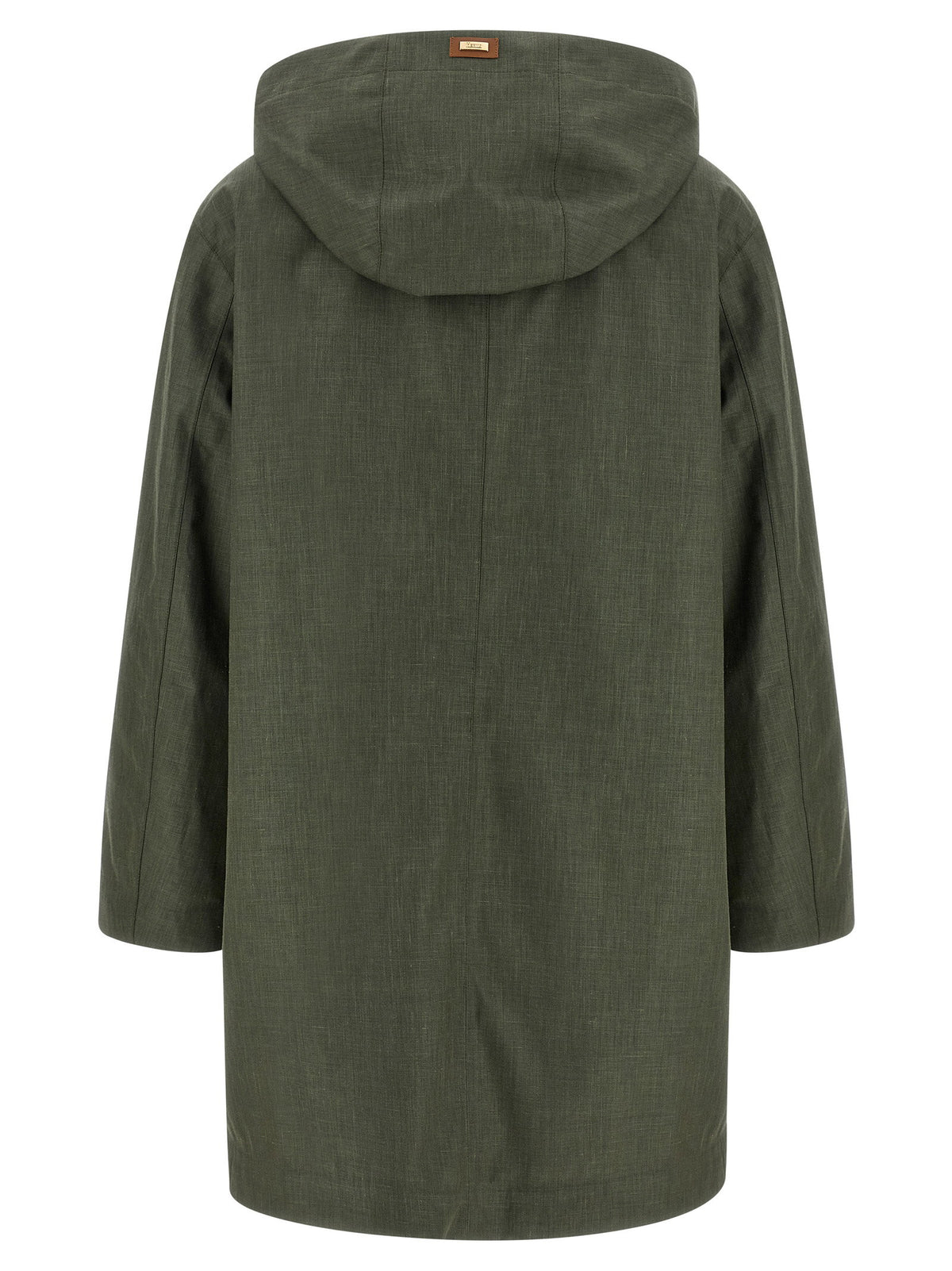 Herno Linen Raincoat Green