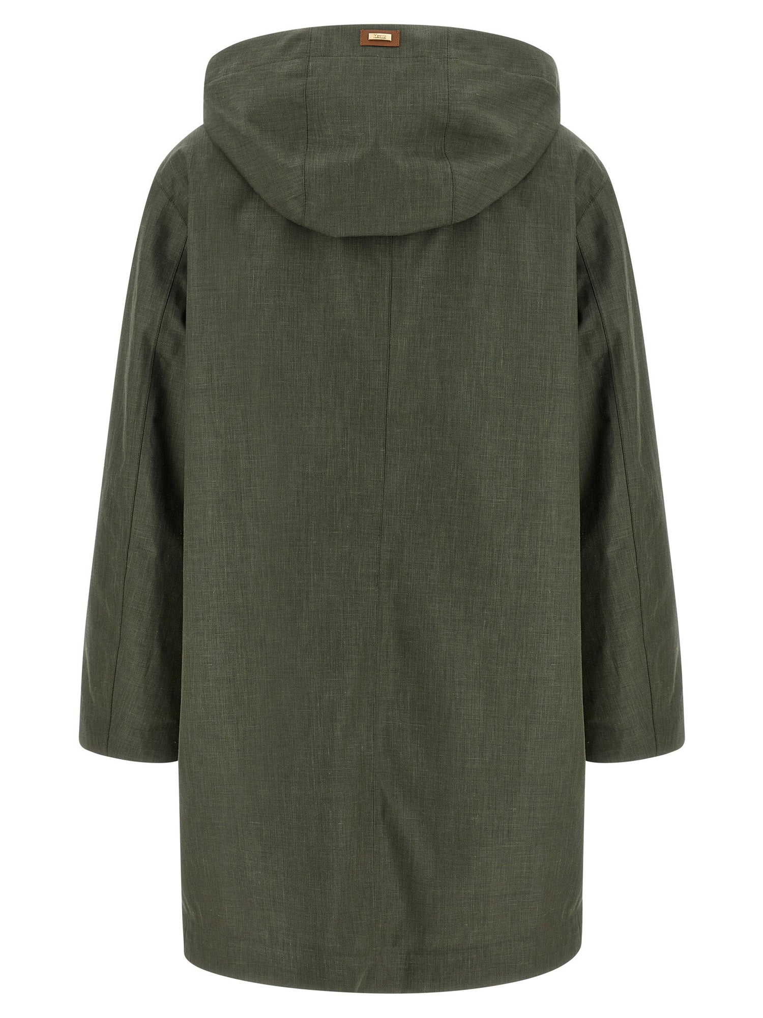 Herno Linen Raincoat Green