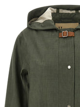 Herno Linen Raincoat Green